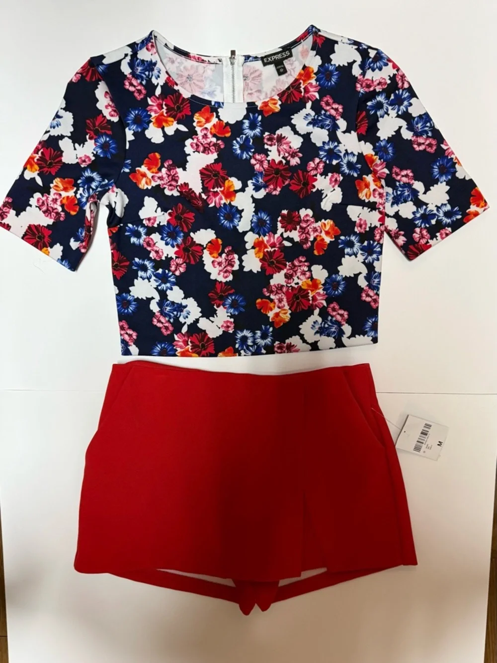 Women’s Red High-Waist Wrap Front Skort - Picture 4 of 5